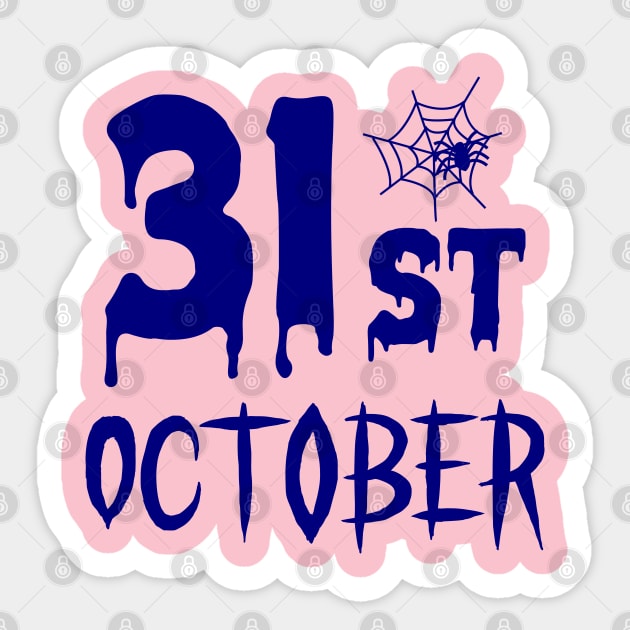 31 St October - Blue color Sticker by Lebihanto